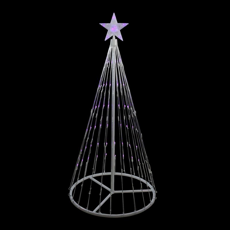 Northlight 4' Purple LED Lighted Show Cone Christmas Tree Outdoor Decor, 1 of 4