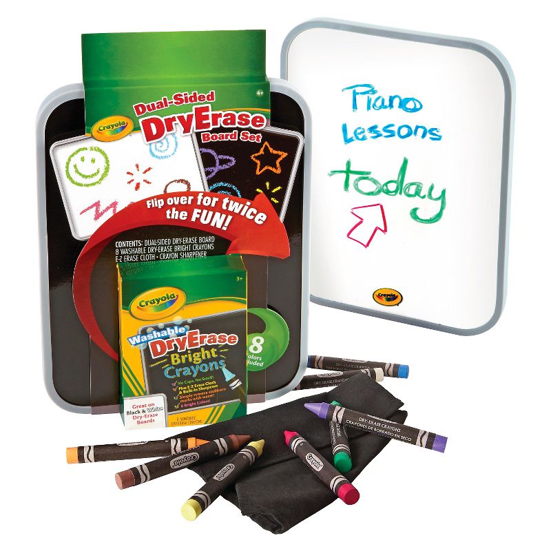Crayola Dual Sided Dry Erase Board Set with Dry Erase Crayons 8ct, 3 of 5