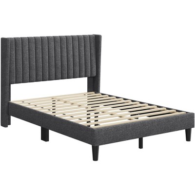 Yaheetech Upholstered Bed Frame with Wing Side