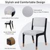 Set of 2 Dining Chairs, Modern Farmhouse Accent Chairs with Rubber Wood Legs, Linen Kitchen Chairs Side Chairs - ModernLuxe - 3 of 4