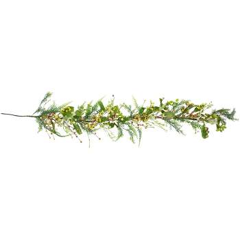 Northlight Berry and Crabapple Fern Foliage Spring Garland - 5'