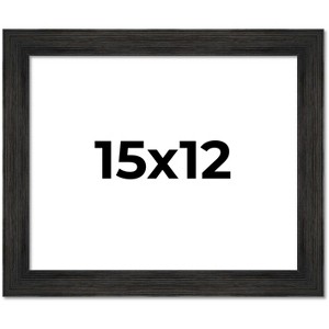 PosterPalooza | 15x12 Wide Barnwood Picture Frame, UV Acrylic, 6 Finishes - Grey, Brown, White, and Black - 1 of 4