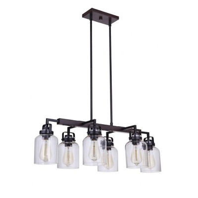Craftmade Lighting Foxwood 6 - Light Chandelier in  Flat Black/Dark Teak