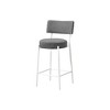 Fabric & Metal Curved Backrest Padded Foam Counter Height Barstool (Set of 2) with Footrest and Contemporary Modern Design for Kitchen - 2 of 4