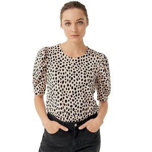 ellos Women's Plus Size Puff Sleeve Tee - 1 of 3