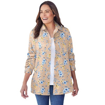 Woman Within Women's Plus Size Soft Sueded Moleskin Shirt