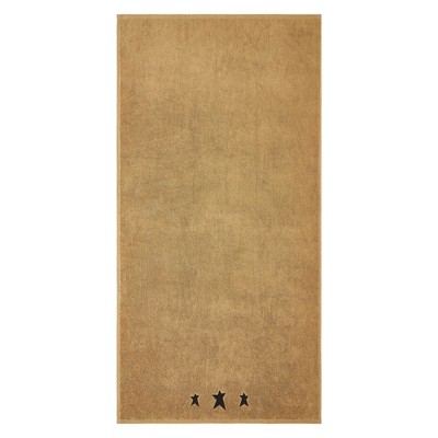 Black Prim Stars Tan Bath Towel Set of 2 27x54 VHC Brands