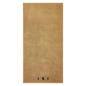 Black Prim Stars Tan Bath Towel Set of 2 27x54 VHC Brands - 1 of 4