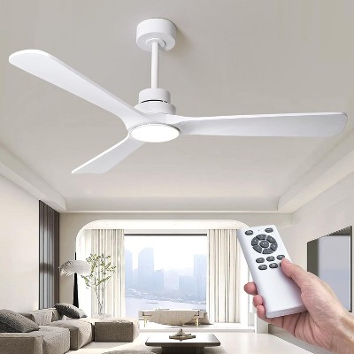HUMHOLD 52 Inch Wood Ceiling Fan and Remote for Bedroom, Living Room