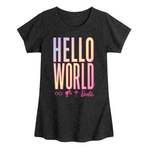 Girls' - Barbie - Hello World Icons Fitted Short Sleeve Graphic T-Shirt - 1 of 4