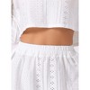 INSPIRE CHIC Women's Hollow Out Long Sleeve Tops with Shorts Outfits Pajamas Sets - 4 of 4