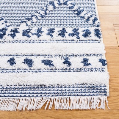 Navy & Ivory Nomadic Charm 8' x 10' Synthetic Area Rug
