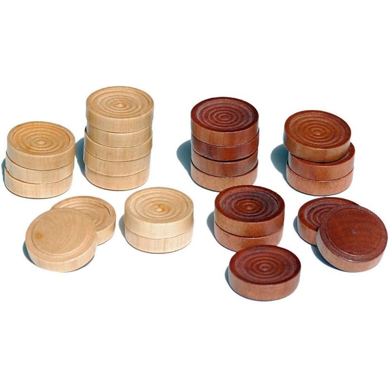WE Games Wooden Checkers with Stackable Ridges, 4 of 7