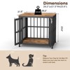 XBRIGH 26in Dog Crate with Lock & Double Door, Wooden Kennel End Table for Small/Medium Dogs, Aged Black - 4 of 4