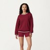 Anna-Kaci Active Women's Long Sleeve Crew Neck Pullover Sweatshirt with Contrast Trim Ribbed Hem and Relaxed Fit - 2 of 4