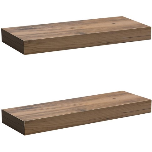 Sorbus Rustic Wood Coastal Beach Style Hanging Rectangle Wall Shelves ...