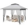 10x10 FT Canopy Tent, Pop Up Gazebo with Mosquito Netting, Adjustable Height Outdoor Gazebo with Wheeled Carry Bag for Backyard, Garden - 4 of 4