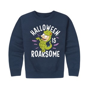 Boys' - Rugrats - Tommy Halloween is Roarsome Graphic Long Sleeve Fleece Sweatshirt - 1 of 4