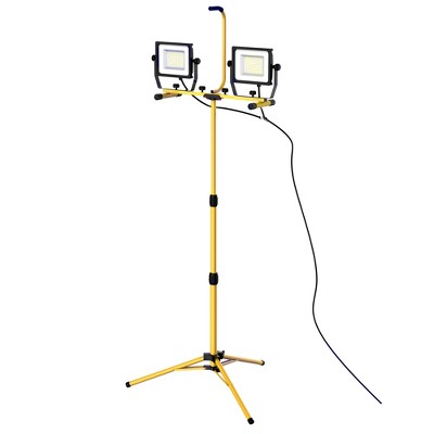 HOMCOM 14000 Lumen LED Work Lights Dual Head Weather Resistant with Tripod Stand