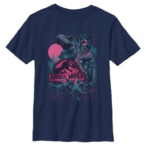 Boys Jurassic Park: Dominion Neon Madness Logo T Shirt - 1 of 4