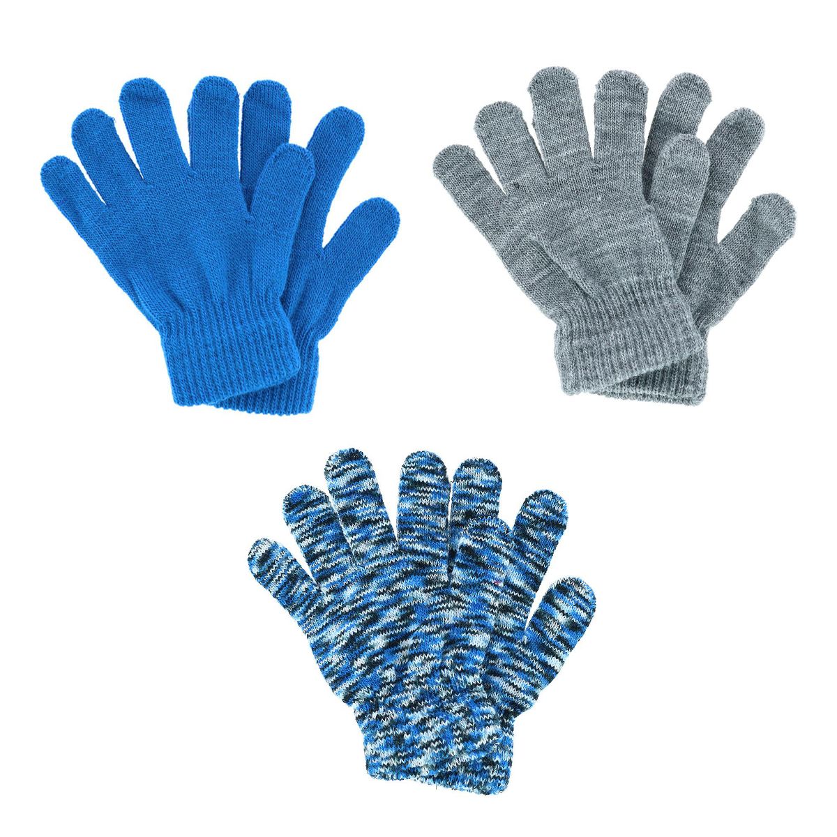 Polar Extreme Boy's One Size Multi Knit Magic Gloves (Pack of 3) - thumbnail 5