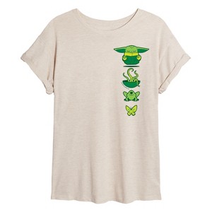 Women's - Star Wars - The Mandalorian Grogu Icons Oversized Graphic T-Shirt - 1 of 4