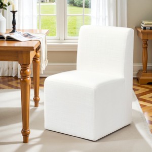 Subrtex Upholstered Dining Chairs with Casters, Modern Single Sofa Chair with Slient Wheels for living room, Arrived Assembed, Oatmeal - 1 of 4