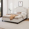 CAVINAS King/Queen/Full Size Velvet Upholstered Platform Bed Frame with Button Tufted Headboard,No Box Spring Needed - 2 of 4