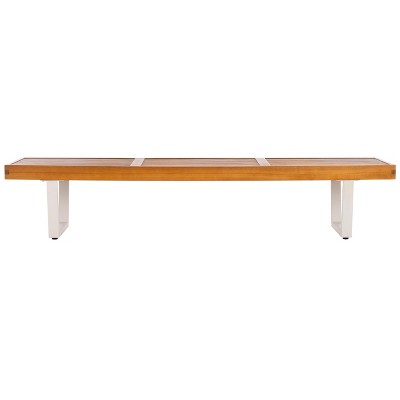 Heather 72" Bench - Outdoor - PAT7327 - Natural/White - Safavieh