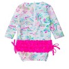 RuffleButts Baby/Toddler Girls UPF50+ Long Sleeve One Piece Rash Guard - 2 of 4