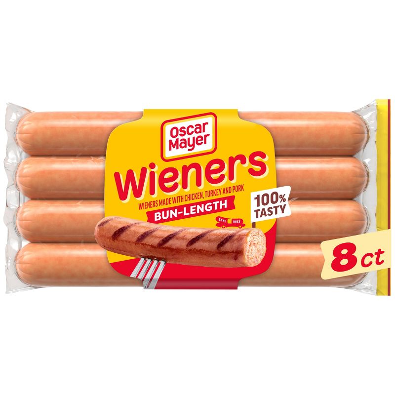 Oscar Mayer Bun-Length Uncured Wieners Hot Dogs - 16oz/8ct, 1 of 12