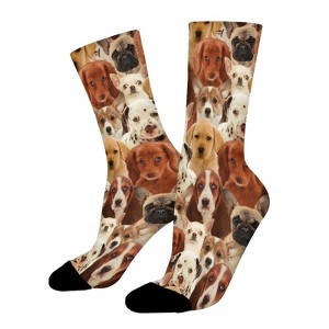 Puppies Dog Women Printed Crew Socks Funny Funky Socks Soft Polyester Novelty Gifts for Artists Men - 1 of 1