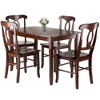 5pc Inglewood Dining Table with 4 Key Hole Back Chairs Walnut - Winsome: Solid Wood, Non-Extension, Mid-Century Style - 2 of 3