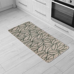 Evideco French Home Goods Jungle Print Kitchen Mats - Non-Slip, Washable, Leaf Design, Available in Two Sizes - 1 of 4