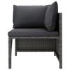 vidaXL 3-Seater Patio Garden Sofa with Cushions and Steel Frame, Comfy Outdoor Furniture Piece, Water-Resistant PE Rattan - 3 of 4