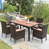 Tangkula 7pcs Patio Rattan Dining Set 6 Stackable Cushioned Chairs Patio - 2 of 4