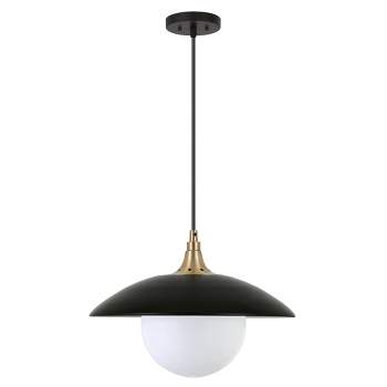 Hampton & Thyme 14.5" Wide Pendant with Metal/Glass Shade 