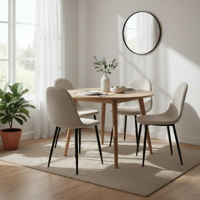 Homy Casa Modern Dining Chairs, Set of 4 – Upholstered Seat with Metal Legs