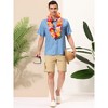 Lars Amadeus Men's Summer Striped Shirts Short Sleeves Button Down Beach Color Block Shirt - 3 of 4