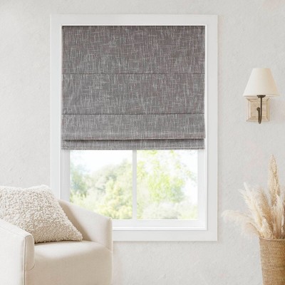 Dsvimoy Curtain Panel Total Blackout Roman Shade Cordless Design for Privacy and Comfort, Gray, 5.96"*9.25"*8.07"