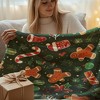 Lomsoe Green Candy Canes & Snowflakes Design Flannel Blanket - All Seasons Soft and Warm Throw Blanket for Napping, Camping, Travel, Office - 4 of 4