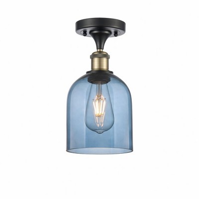 Bella - 1 Light Semi-Flush Mount In Industrial Style-10.75 Inches Tall and 5.5 Inches Wide