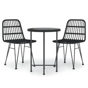vidaXL Garden Dining Set Black - Black - 1 of 4