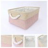 Unique Bargains Fabric Collapsible Storage Organizer Basket with Handles - 2 of 4