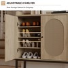 46IN Shoe Cabinet With Rattan Doors and Adjustable Shelves,Freestanding for Entryway,Hallway,Living Room - 2 of 4