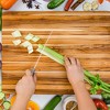 5Pcs Wooden Cutting Board with Grip Handles, Groove solid wooden platter, Wooden Trays, Chopping Board for Meat, Fruit, Cheese - 3 of 4