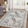 Living Room Rug Washable Rug Traditional Indoor Aesthetic Carpet Vintage Floral Distressed Floor Cover Low Pile - 2 of 4