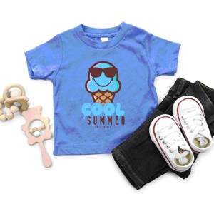The Juniper Shop SmileyWorld Cool Summer Ice Cream Blue Toddler Short Sleeve Tee - 1 of 4