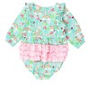 RuffleButts Baby/Toddler Girls Long Sleeve Waterfall Knit Bubble Romper - 2 of 4