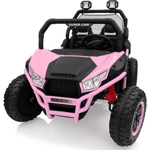 24V 2-Seater Kids UTV with Remote Control, Metal Frame, Spring Suspension, Max Speed 4.5MPH, for Ages 3+, Ride-On Car - 1 of 4